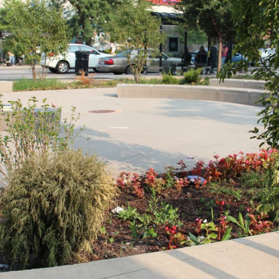 Woodard Plaza was anonymously landscaped after kick-off for Moods+Foods 2017